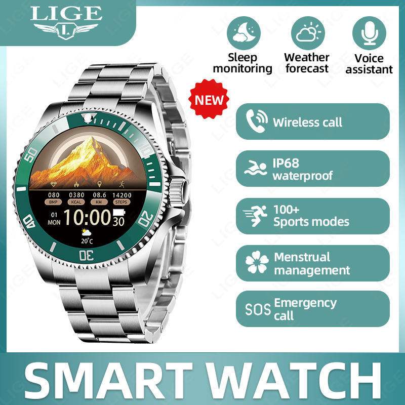 Wrist Wraps Fitness - LIGE 2026 สมาร์ทวอทช์ นาฬิกาออกกำลังกาย ติดตามการออกกำลังกาย แจ้งเตือนสายโทรเข้า
