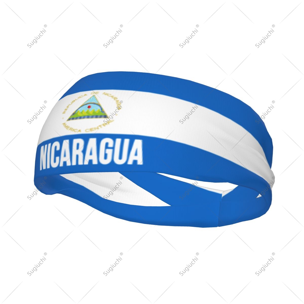 Yoga Fitness Nicaragua - ผ้าคาดศีรษะแบบยืดหยุ่นลายธงชาตินิการากัวสำหรับผู้ชายและผู้หญิง เหมาะสำหรับโยคะ ฟิตเนส เทนนิส วิ่ง ออกกำลังกาย