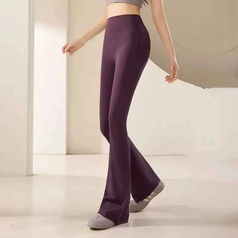 Yoga Fitness Pants - กางเกงโยคะฟิตเนสผ้ายืดหยุ่นทรงเอวสูง ขาบานยาว กางเกงออกกำลังกายแฟชั่นฤดูใบไม้ร่วง ใส่ได้หลากหลาย ช่วยกระชับสัดส่วน