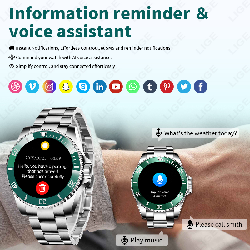 LIGE 2026 สมาร์ทวอทช์ นาฬิกาออ - Wrist Wraps Fitness บทวิจารณ์และราคา
