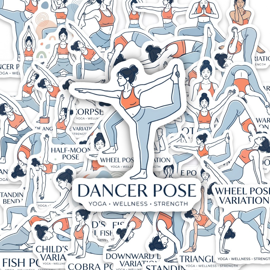 สติกเกอร์ท่าโยคะ 50 ชิ้น, สติก - Yoga Fitness Journal บทวิจารณ์และราคา
