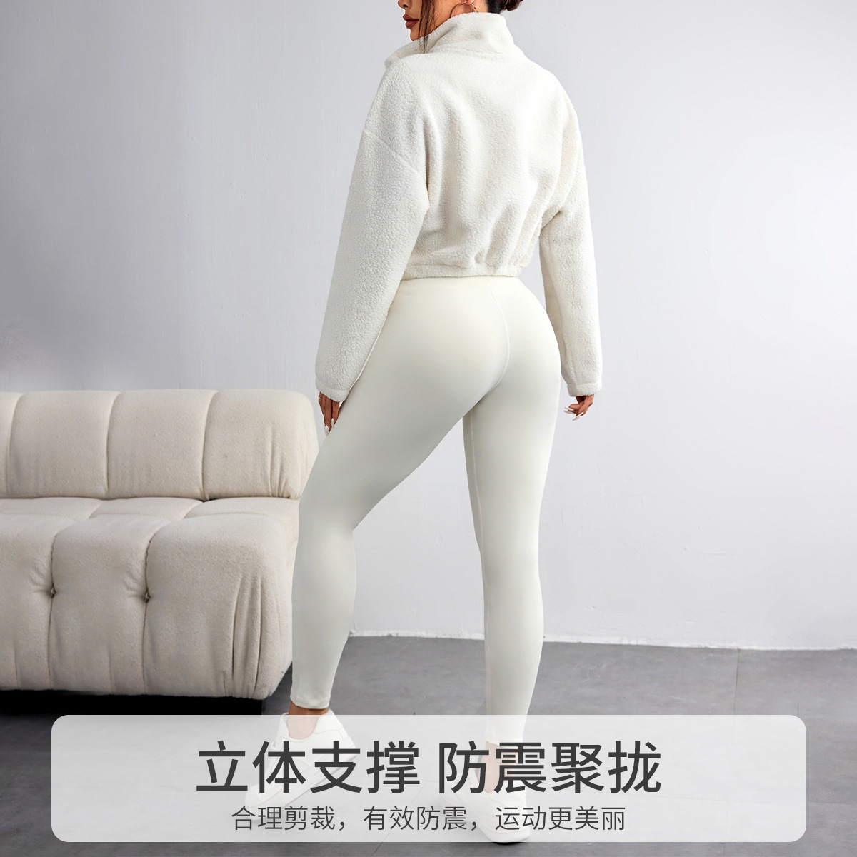 ชุดโยคะสีพื้นผ้าสเตรชสำหรับฤดู - Yoga Fitness Hoodie บทวิจารณ์และราคา
