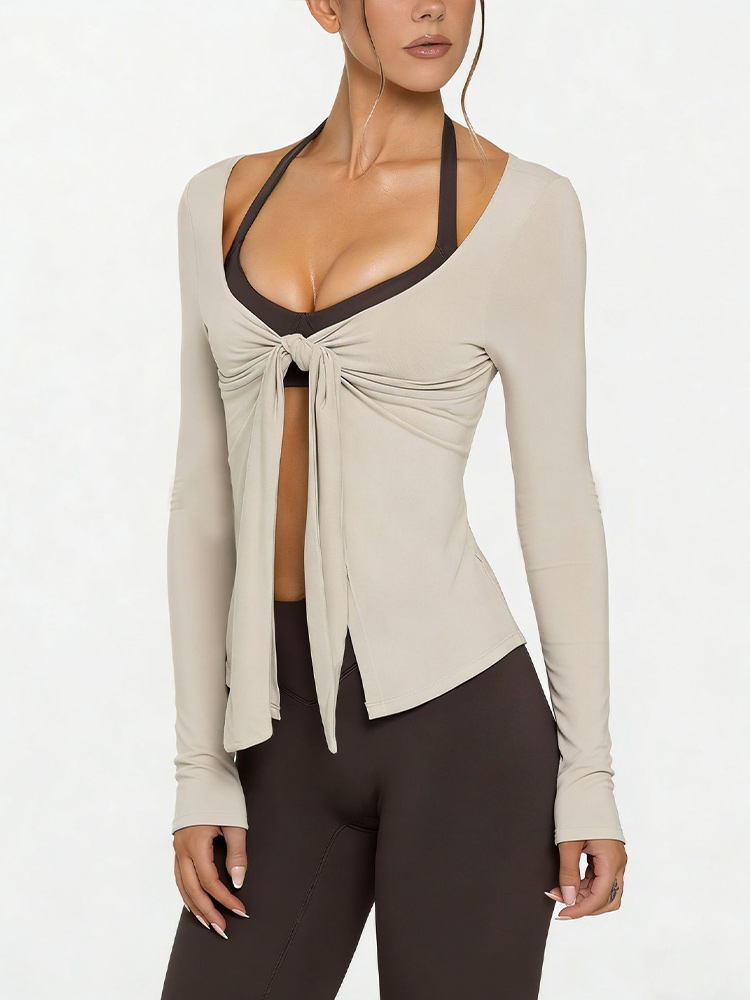 เสื้อฮู้ดดี้โยคะแขนยาวทรงสปอร์ - Yoga Fitness Hoodie บทวิจารณ์และราคา