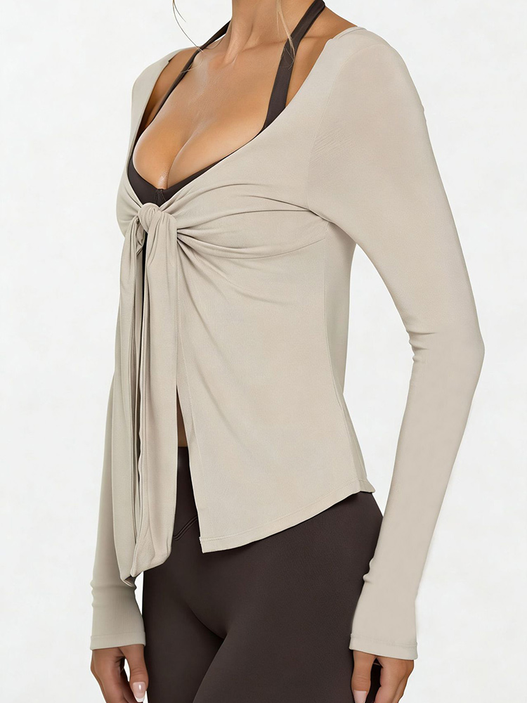 เสื้อฮู้ดดี้โยคะแขนยาวทรงสปอร์ - Yoga Fitness Hoodie บทวิจารณ์และราคา
