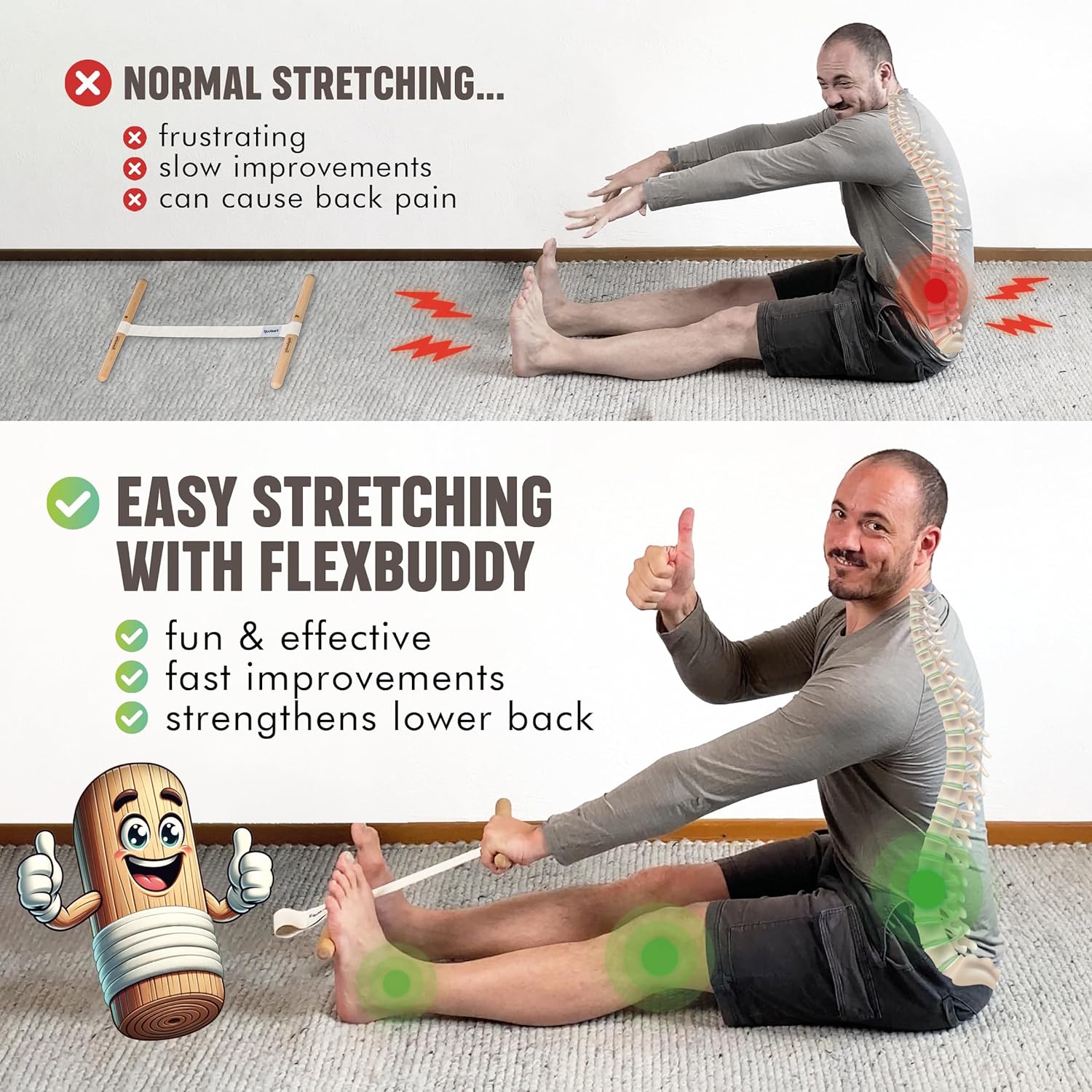 อุปกรณ์ยืดกล้ามเนื้อหลังขาแบบป - Fitness Yoga บทวิจารณ์และราคา