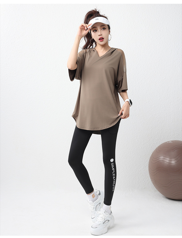 เสื้อยืดฮู้ดแขนสั้นสำหรับผู้หญ - Yoga Fitness Hoodie บทวิจารณ์และราคา