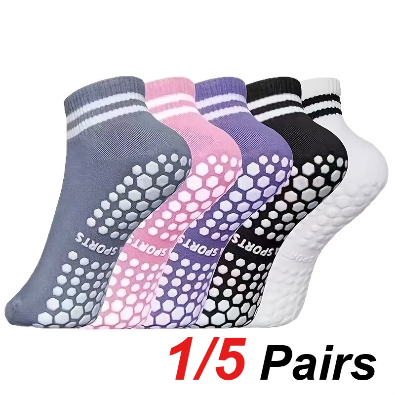 1/5 คู่ถุงเท้าโยคะซิลิโคนกันลื - Fitness Yoga บทวิจารณ์และราคา