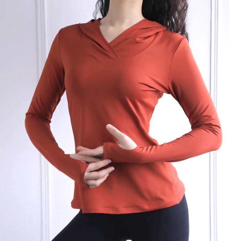 เสื้อโยคะผู้หญิงแขนยาวเปิดนิ้ว - Yoga Fitness Hoodie บทวิจารณ์และราคา