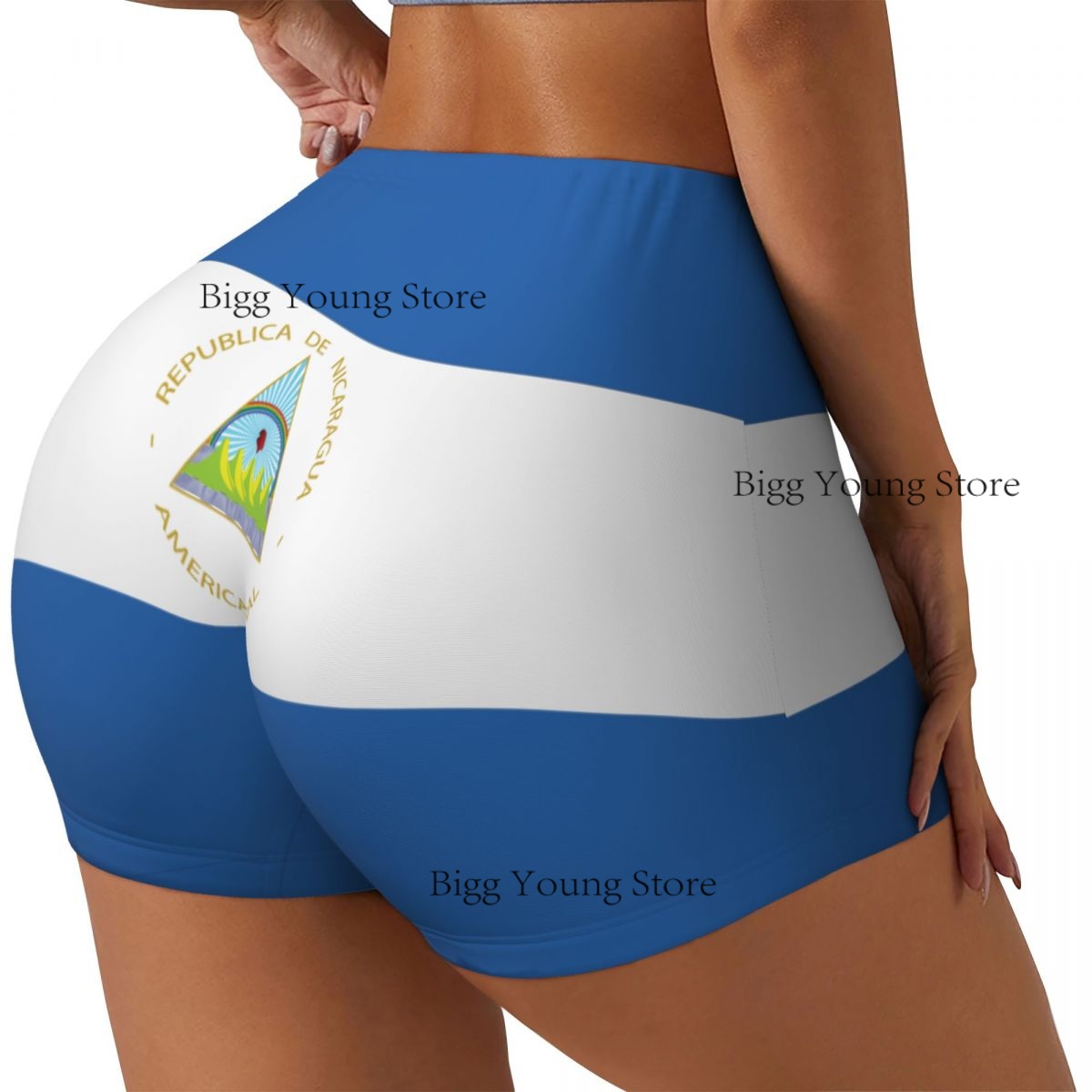 กางเกงขาสั้นโยคะผู้หญิงลายธงชา - Yoga Fitness Nicaragua บทวิจารณ์และราคา