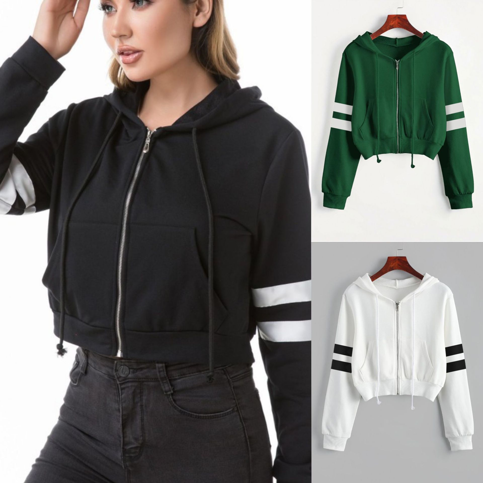 เสื้อแจ็คเก็ตผู้หญิงแบบมีซิปสำ - Yoga Fitness Hoodie บทวิจารณ์และราคา
